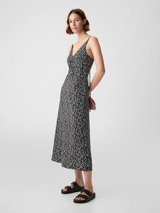 gap ruched midi dress Ruched Slip Midi Dress