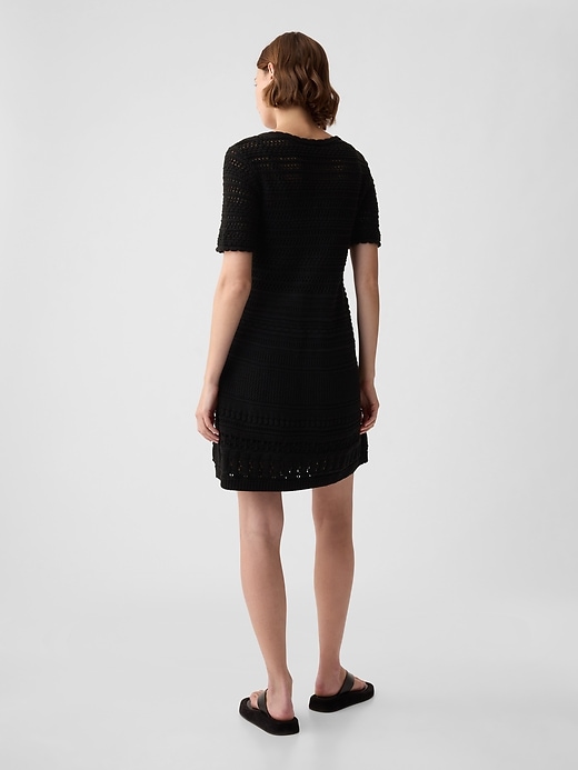 2 of 8 showing, with the color black of product Crochet Mini Dress