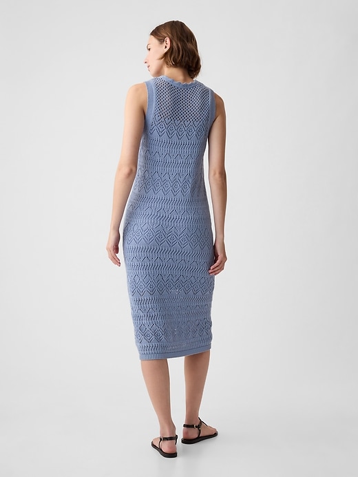 2 of 8 showing, with the color distant blue of product Crochet Midi Dress