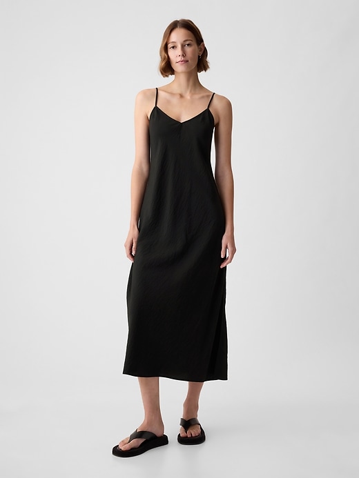 1 of 8 showing, with the color black of product Slip Midi Dress