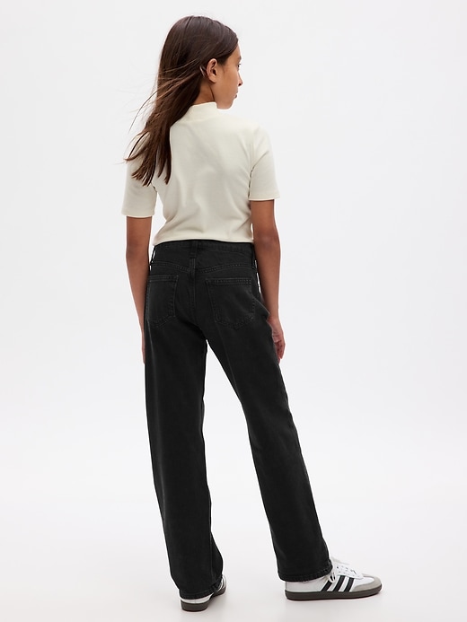 2 of 8 showing, with the color black wash of product Kids High Rise '90s Loose Jeans