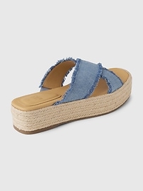 View large product image 4 of 5. Denim Espadrille Platform Sandals