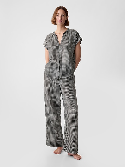 Image number 7 showing, Crinkle Gauze Dolman PJ Top