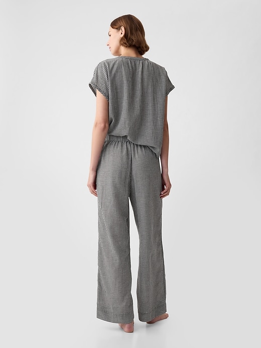 Image number 2 showing, Crinkle Gauze Wide-Leg PJ Pants