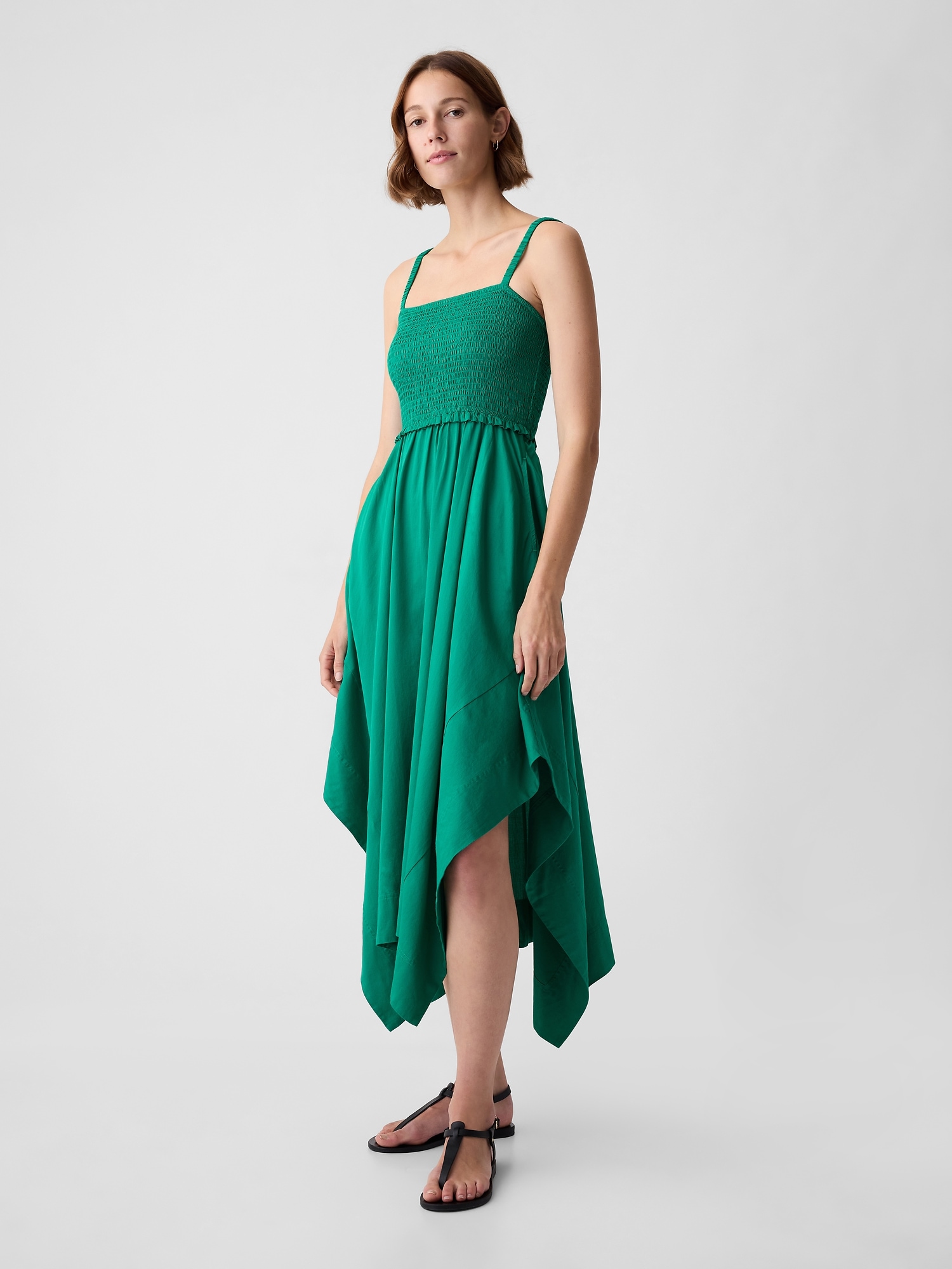 Smocked Handkerchief Hem Midi Dress Gap smocked-handkerchief-hem-midi-dress-gap