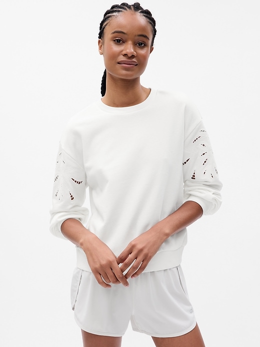 VintageSoft Eyelet-Sleeve Sweatshirt | Gap