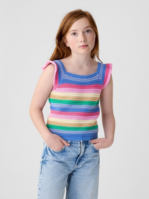 1 of 8 showing, with the color multi of product Kids Crochet Top