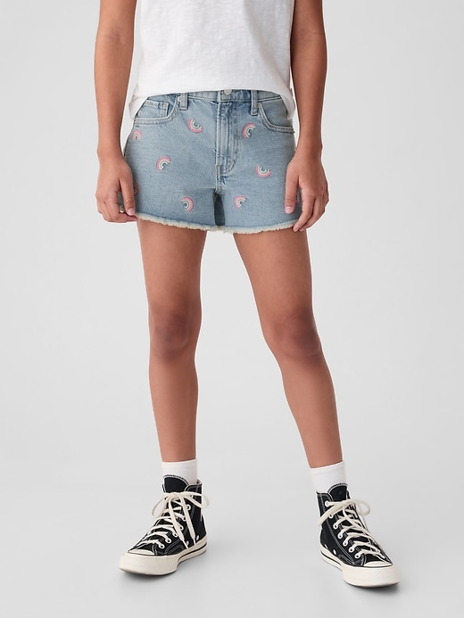 2 of 8 showing, with the color Medium wash of product Kids High Rise Denim Shorts