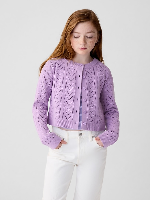 Image number 1 showing, Kids Pointelle Sweater