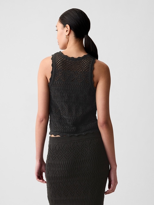 2 of 8 showing, with the color black of product Crochet Halter Tank Top