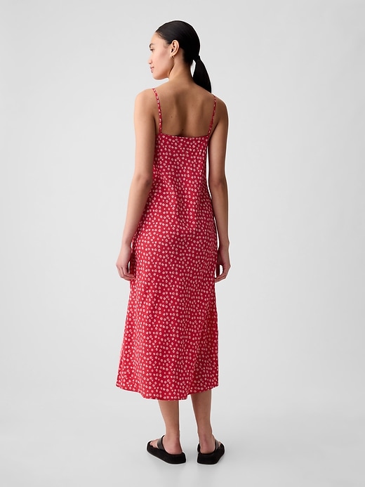 2 of 8 showing, with the color red floral print of product Slip Midi Dress