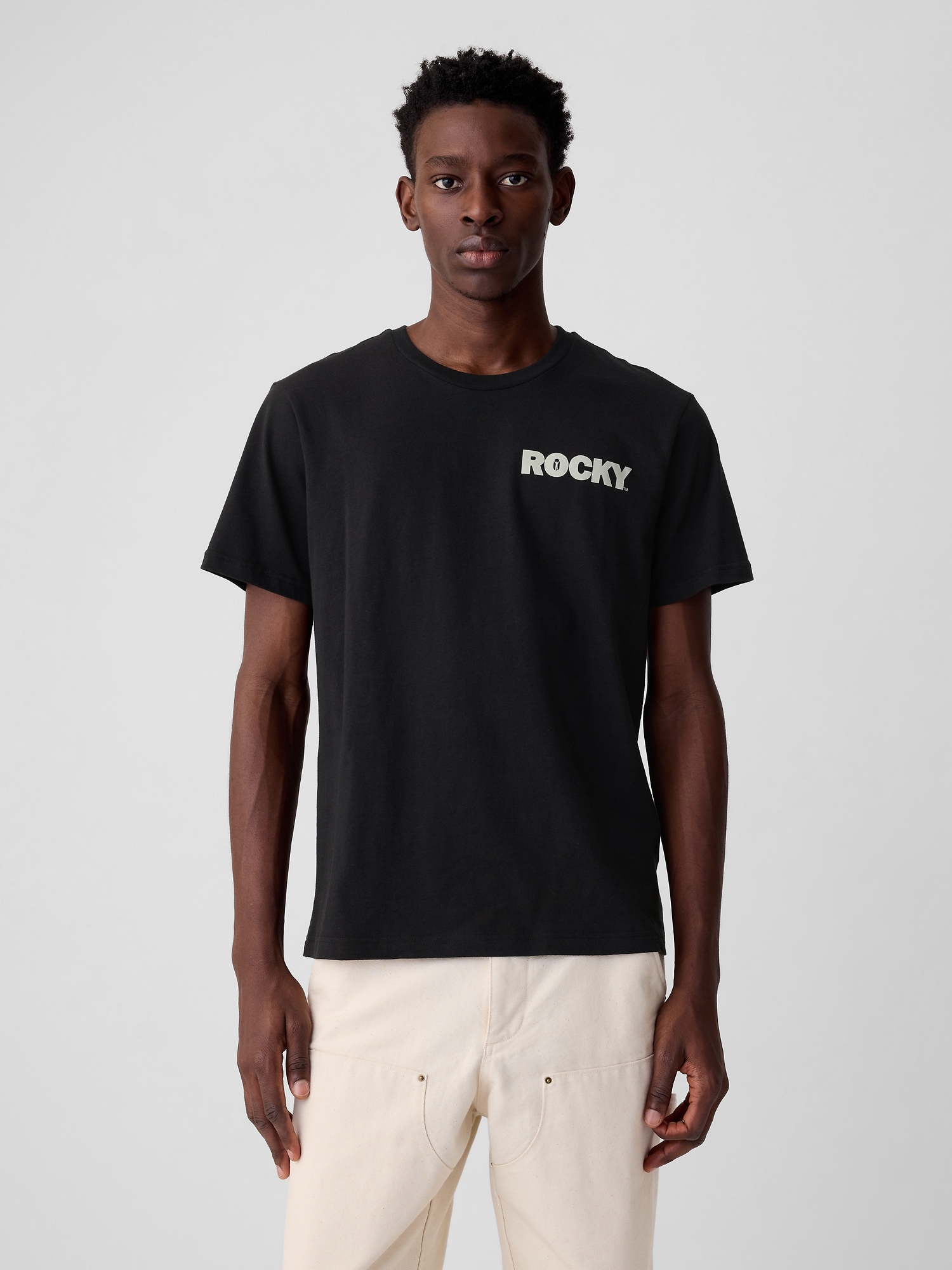 Shop Gap Rocky Graphic T-shirt In Black