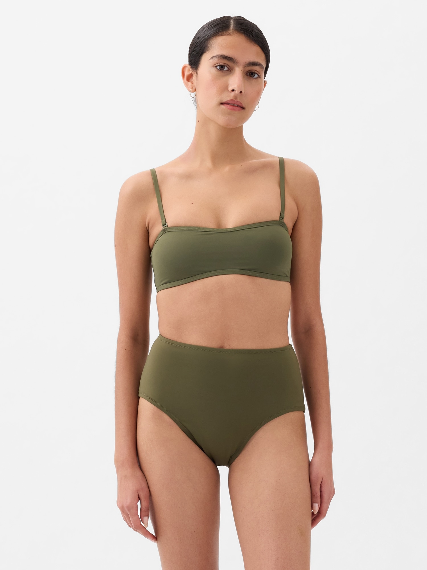 Shop Gap Bandeau Bikini Top In Olive Green