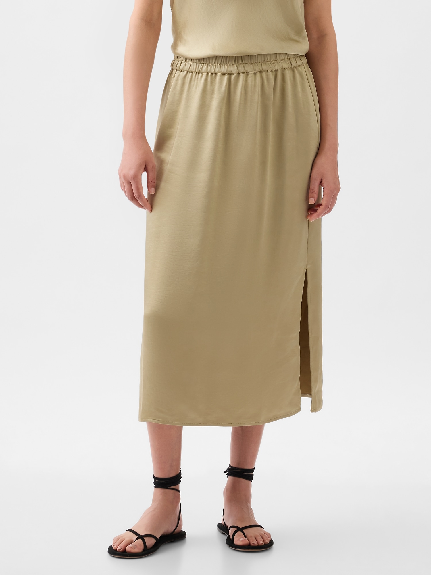 Satin Midi Skirt