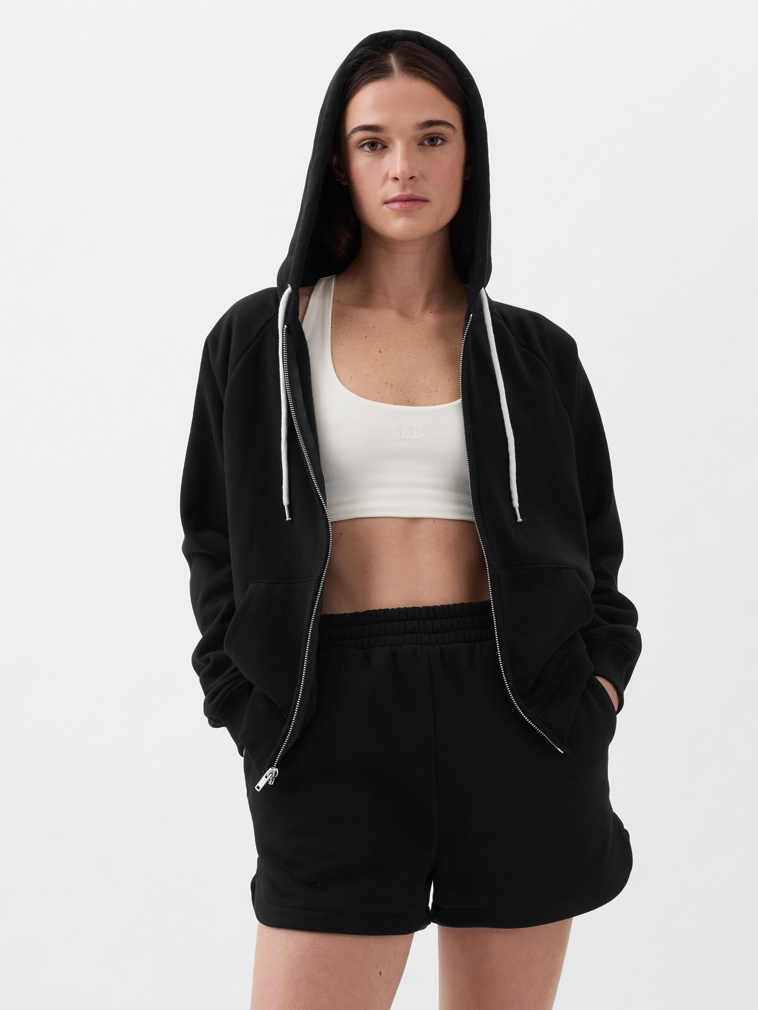Haidelyn Soft Knit Zip Hoodie | Black