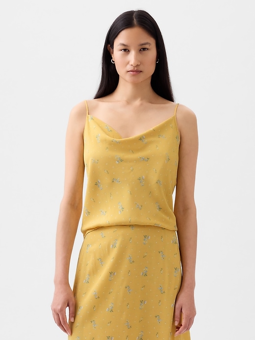 1 of 8 showing, with the color yellow floral of product Cowl-Neck Cami Top