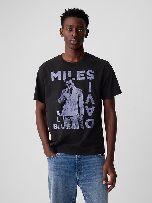 1 of 8 showing, with the color black of product Miles Davis Graphic T-Shirt