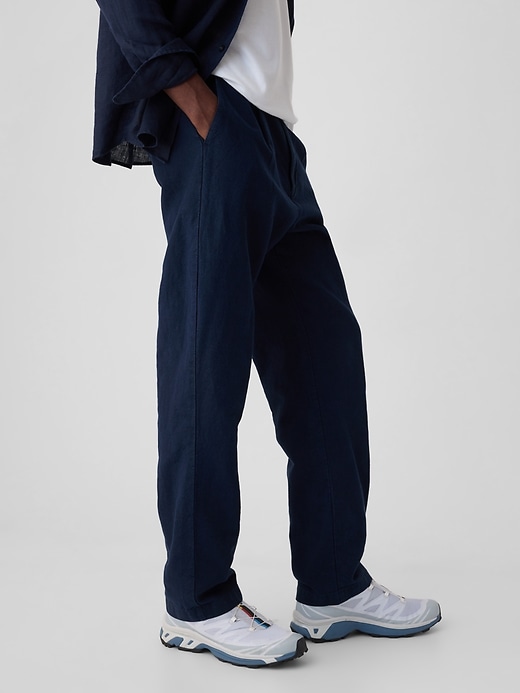 Image number 3 showing, Linen-Cotton Pleated Trousers