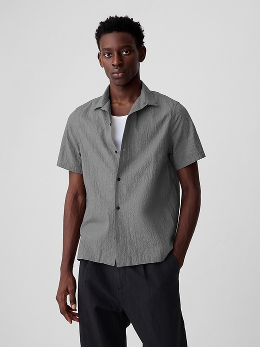 Image number 1 showing, Crinkle Gauze Textured Shirt