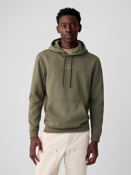1 of 8 showing, with the color SAGE 2 of product Mini Gap Arch Logo Hoodie