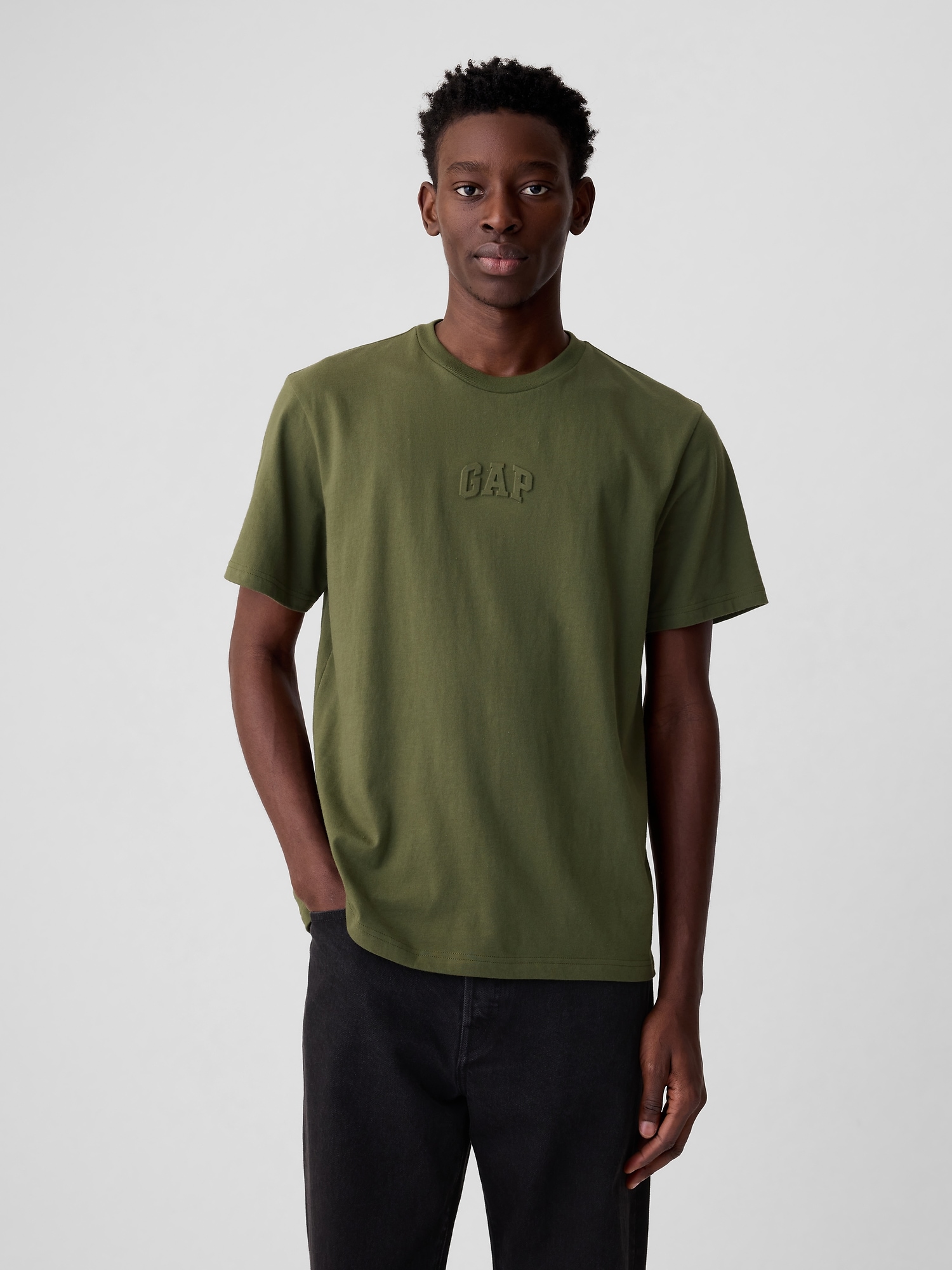 Gap Mini  Arch Logo T-shirt In Army Jacket Green