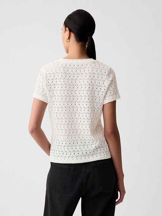 Image number 2 showing, Lace Cropped T-Shirt