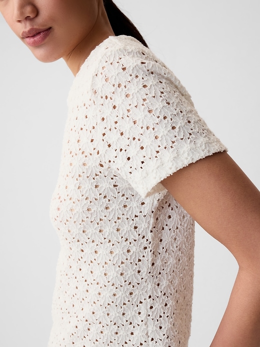 Image number 4 showing, Lace Cropped T-Shirt