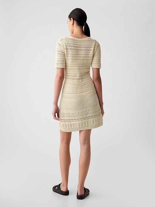 2 of 8 showing, with the color chino beige of product Crochet Mini Dress
