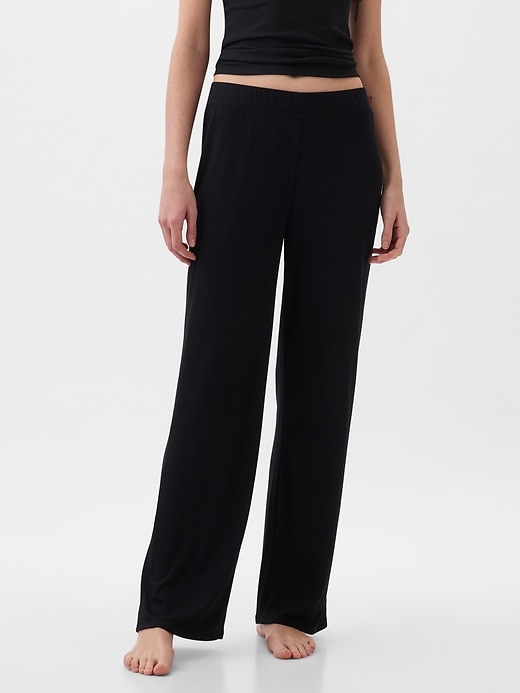 1 of 8 showing, with the color True black of product Mini Rib Straight PJ Pant