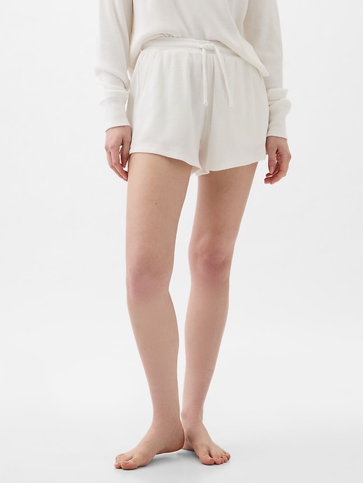 1 of 8 showing, with the color carls stone beige of product Waffle PJ Shorts