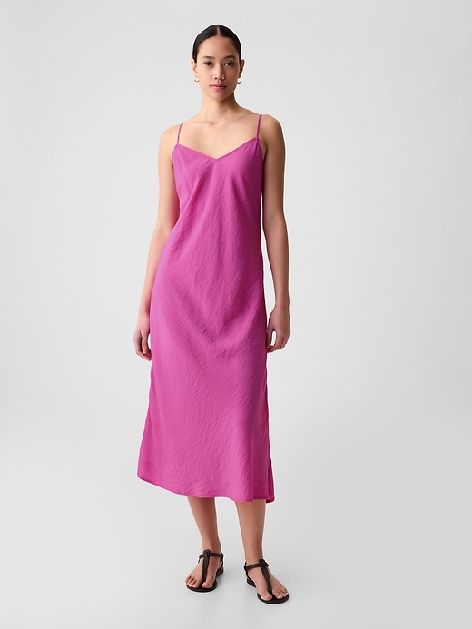 1 of 8 showing, with the color budding pink lilac of product Slip Midi Dress