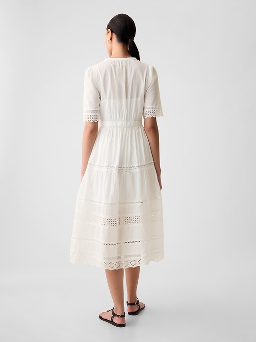 2 of 8 showing, with the color new off white of product Lace Midi Dress