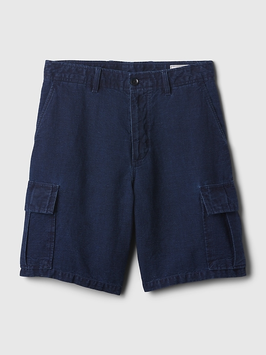 Image number 10 showing, 8" Linen-Cotton Cargo Shorts