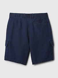 8" Linen-Cotton Cargo Shorts