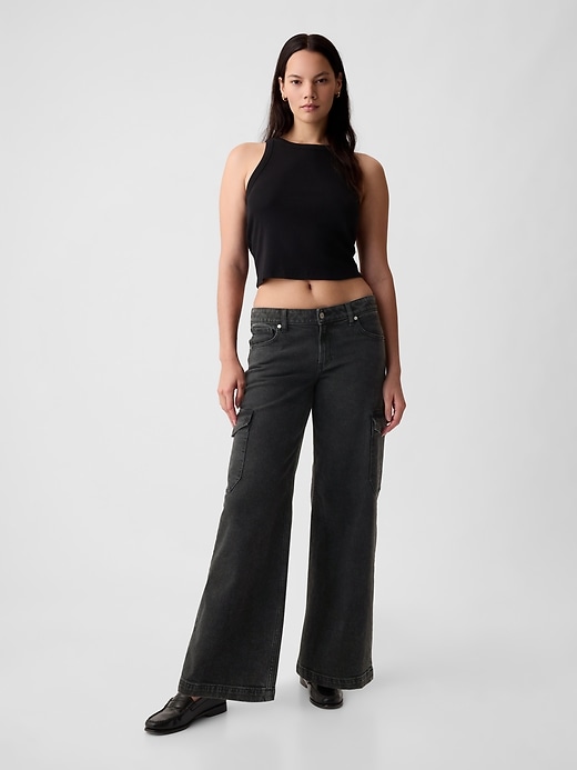 Image number 5 showing, Low Rise Stride Wide-Leg Cargo Jeans