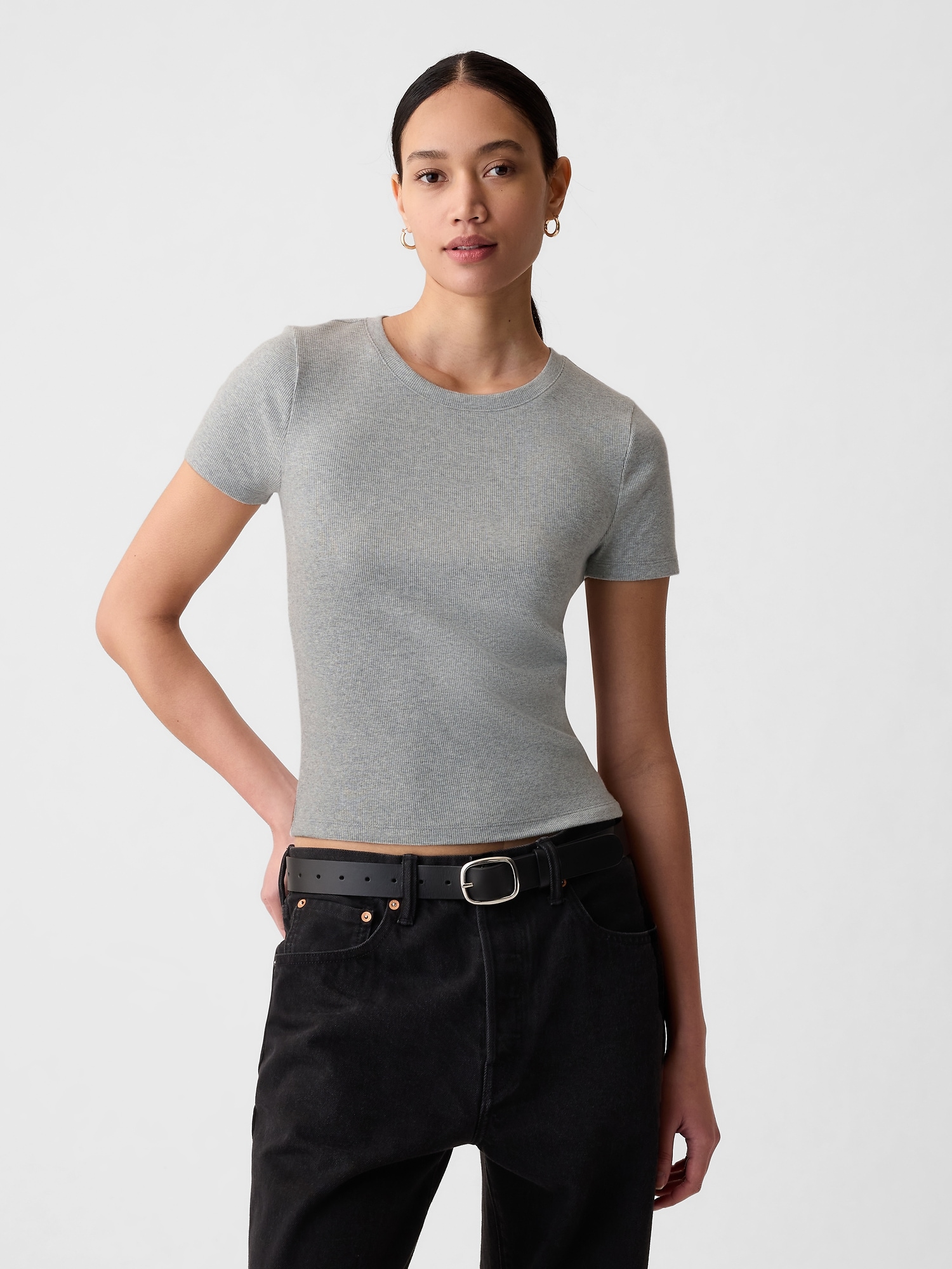 Modern Rib Cropped T-Shirt