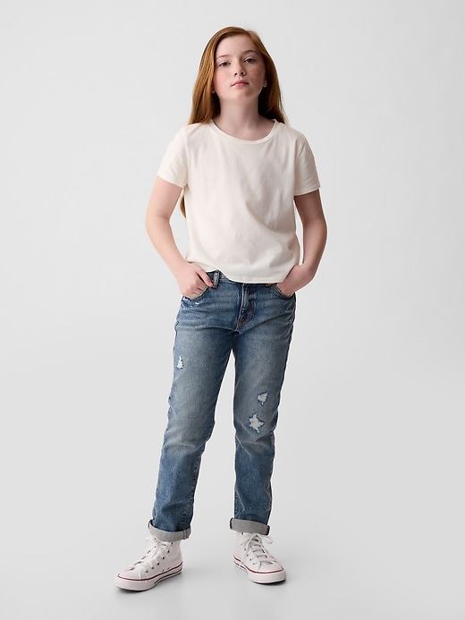 Image number 1 showing, Kids Mid Rise Girlfriend Jeans