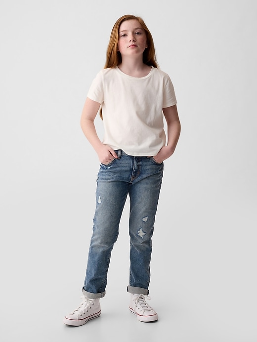 Image number 1 showing, Kids Mid Rise Girlfriend Jeans