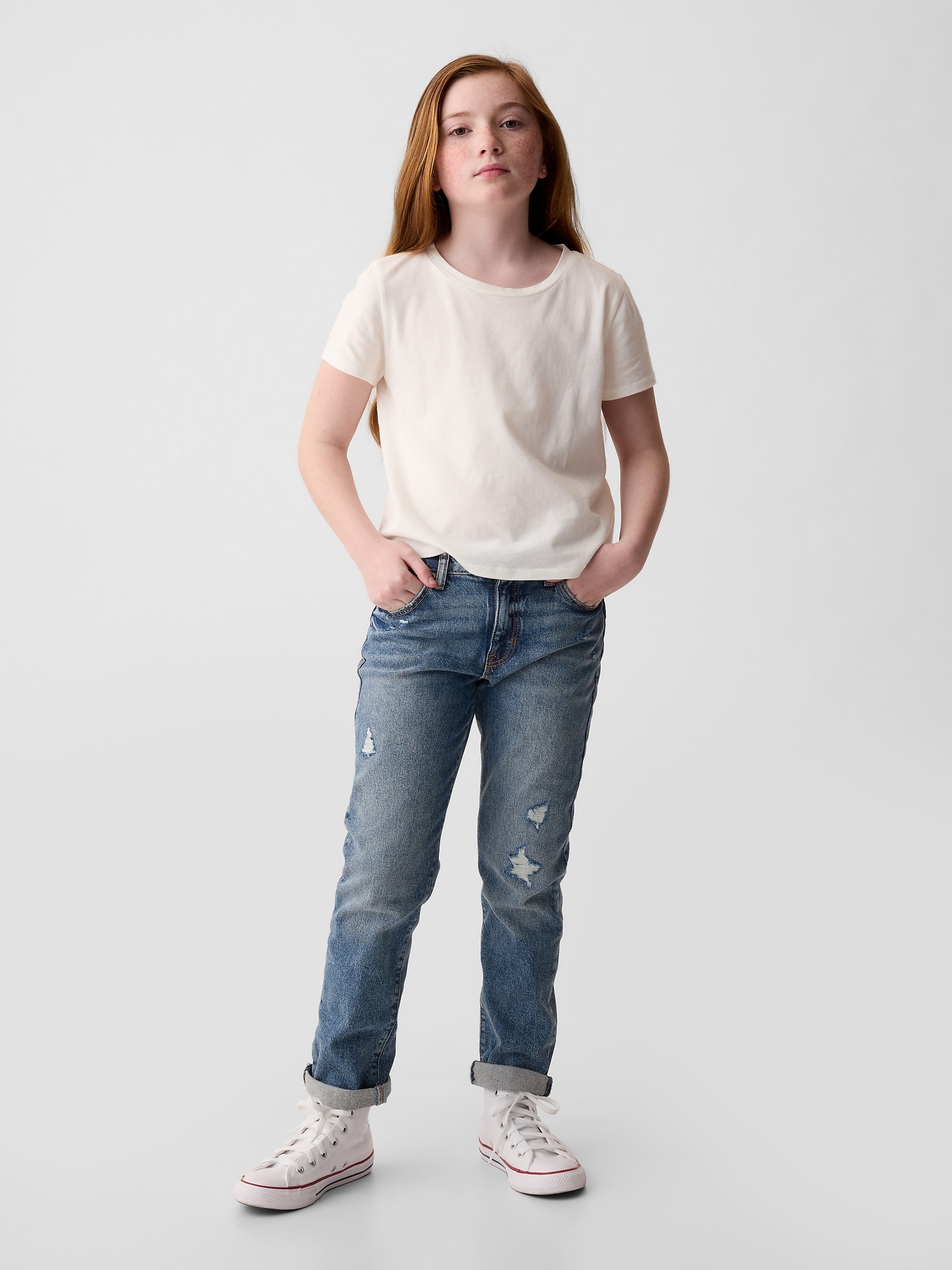 Kids Mid Rise Girlfriend Jeans