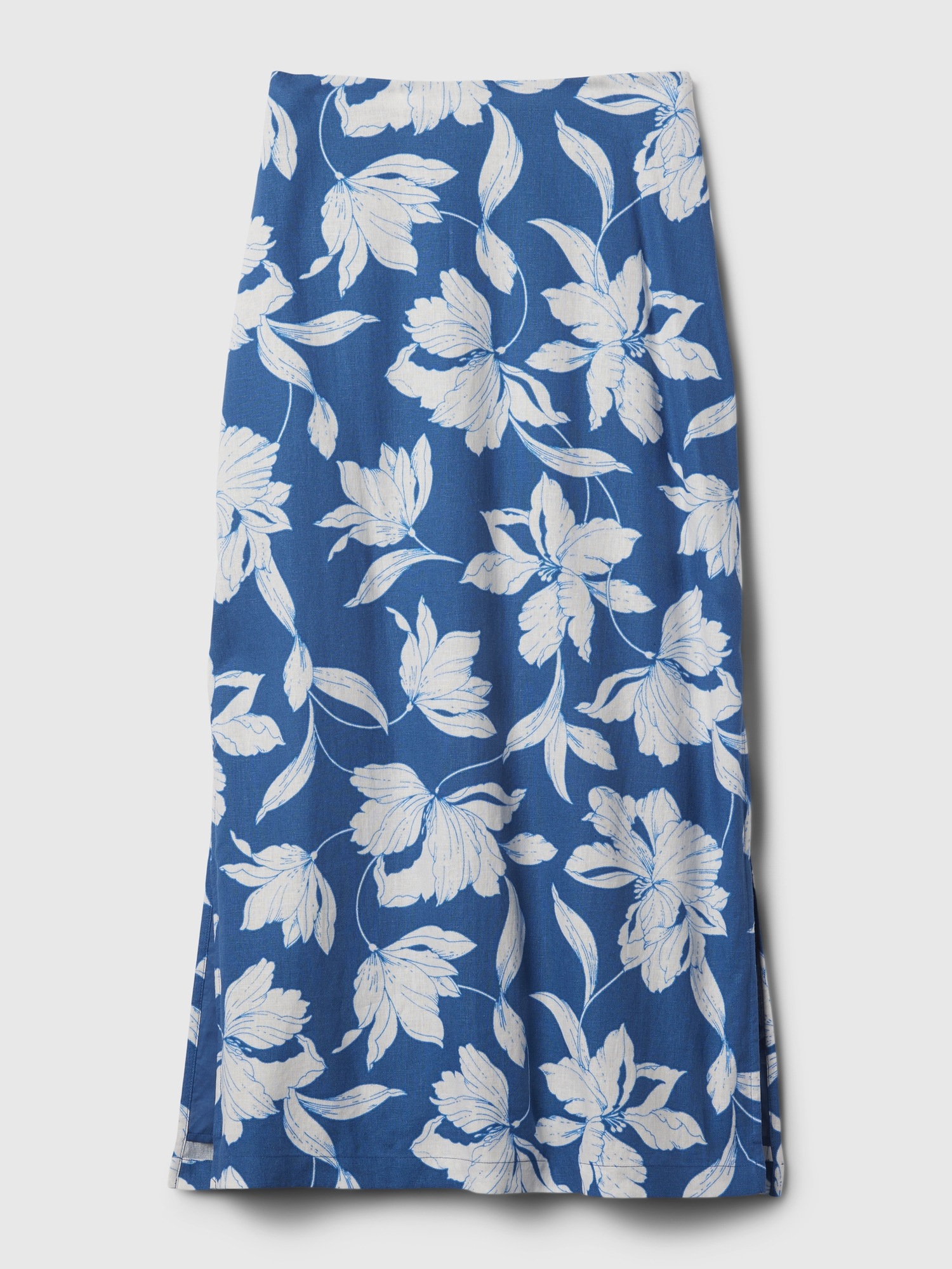Linen Blend Maxi Skirt Gap