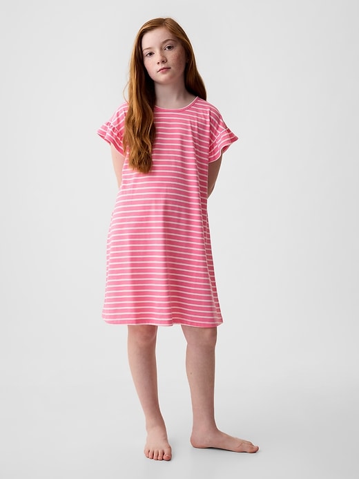 1 of 8 showing, with the color hot pink of product Kids Recycled Oversized Nightgown