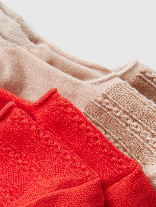 2 of 8 showing, with the color fire coral red & beige of product No-Show Socks (2-Pack)