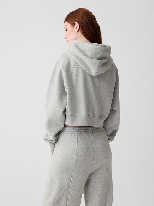 2 of 8 showing, with the color light heather grey of product Vintage Soft Cropped Hoodie