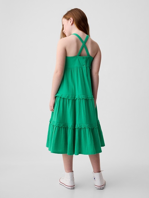 2 of 8 showing, with the color simply green of product Kids Print Dress