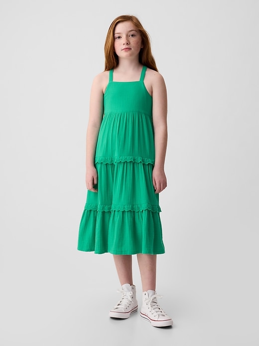 1 of 8 showing, with the color simply green of product Kids Print Dress