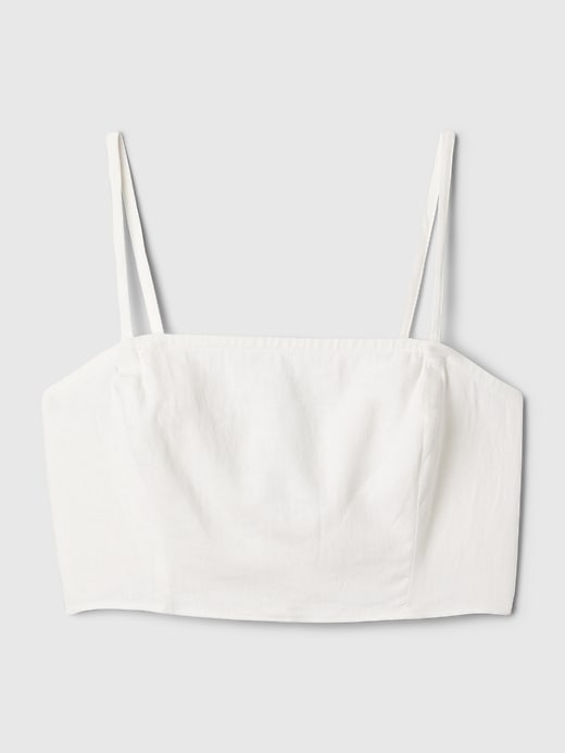 Image number 4 showing, Linen-Cotton Ultra-Cropped Cami