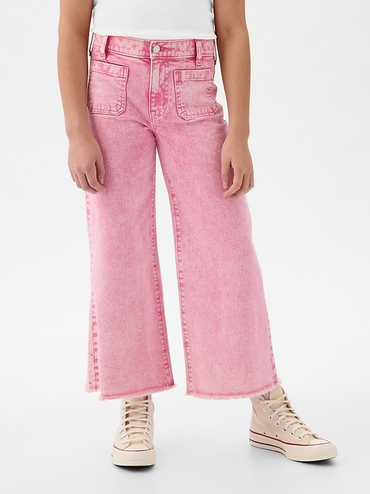 Image number 2 showing, Kids High Rise Stride Wide-Leg Ankle Jeans