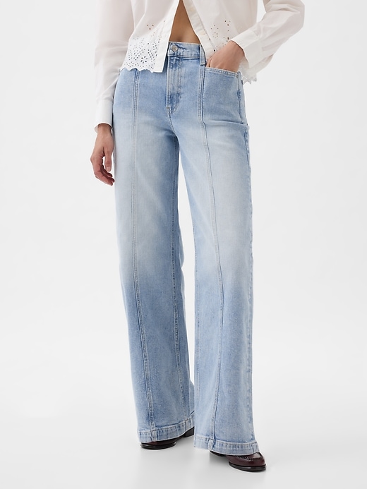 Image number 2 showing, High Rise Stride Wide-Leg Jeans