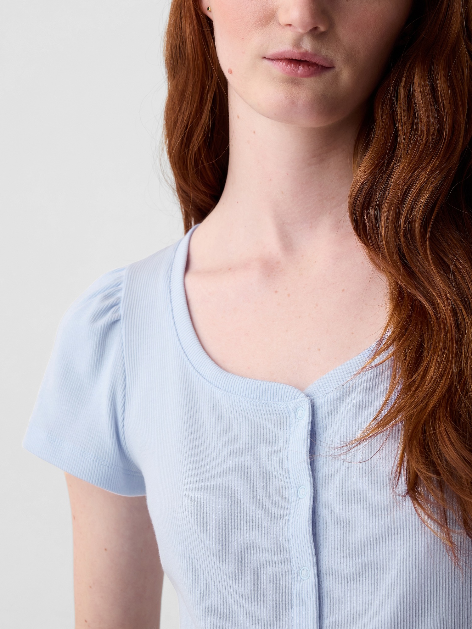 Cropped Ribbon Trim Shirt