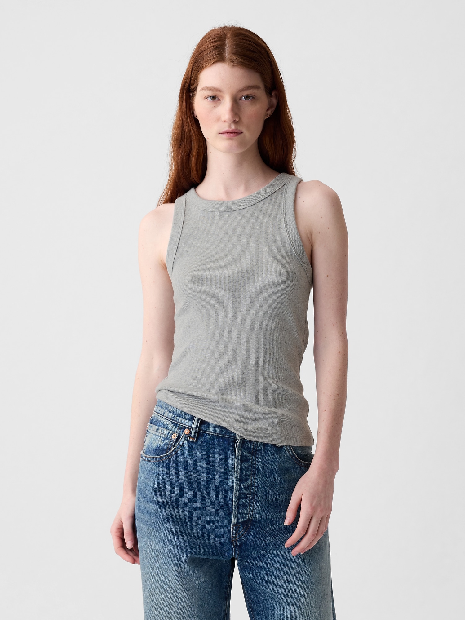 Modern Rib Halter Tank Top Gap